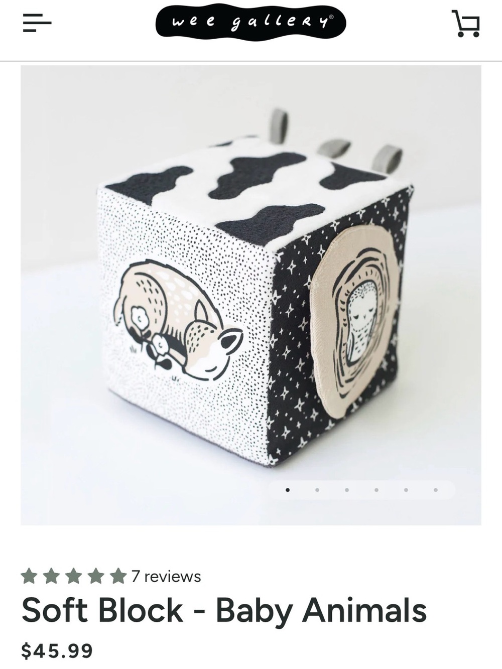 Wee gallery soft cube baby toy